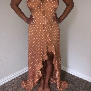 Polka dot maxi dress